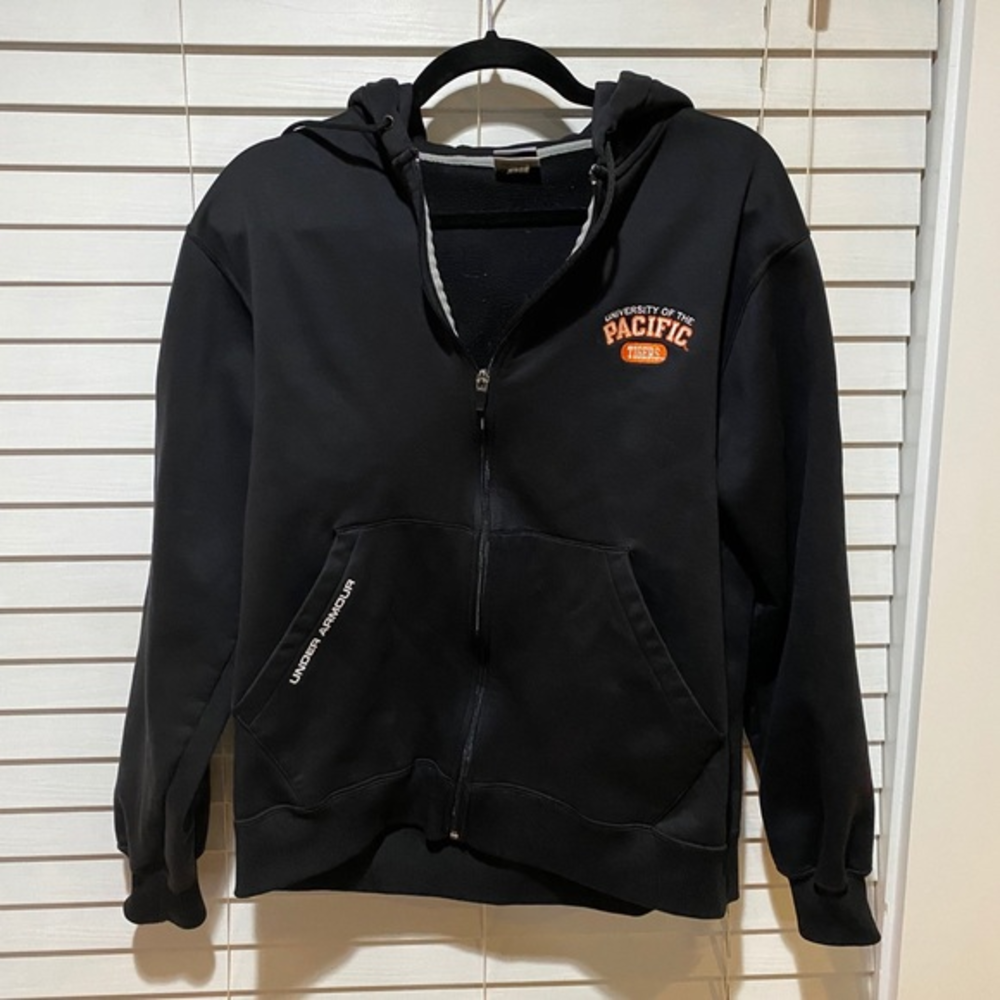 Under Armour University of the Pacific Tigers Full Zip‎ Hoodie Mens Small Black